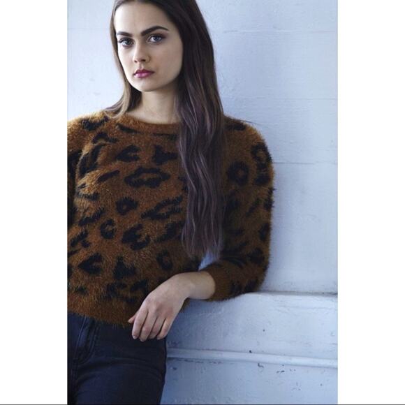 Callahan Cropped Animal Print Sweater XS - Picture 2 of 8